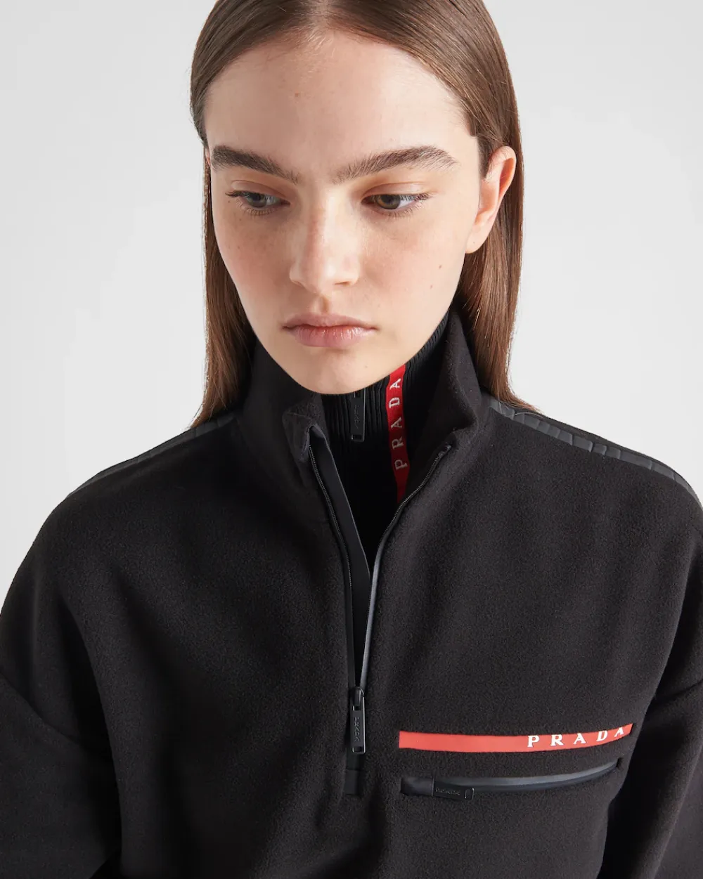 Mujer Prada ROPA^Sudadera Corta Forro Polar Técnico Reciclado