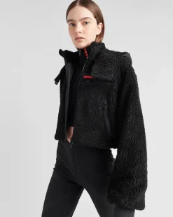 Mujer Prada ROPA^Sudadera Corta Forro Polar Y Tejido Técnico