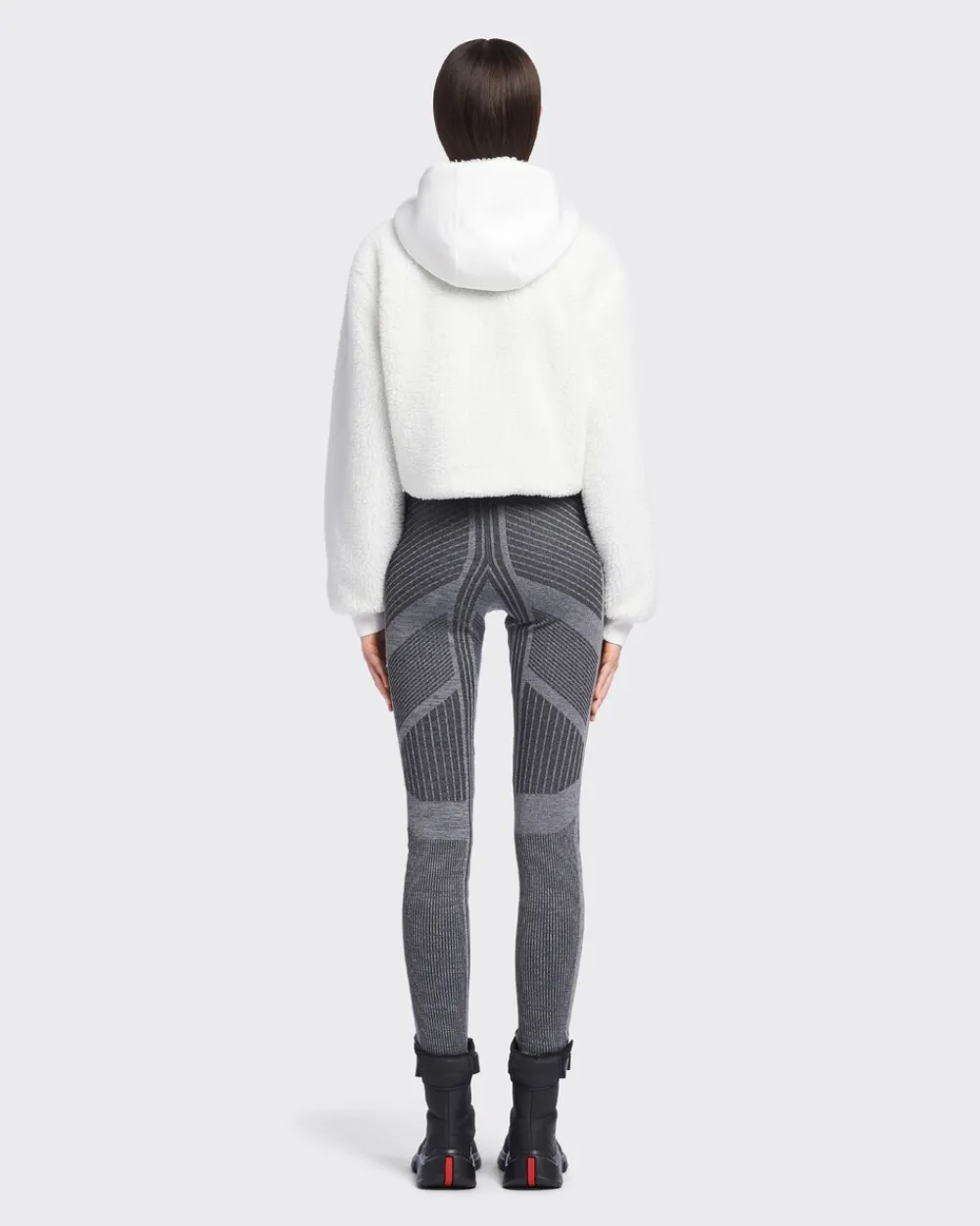 Mujer Prada ROPA^Sudadera Corta Forro Polar Y Tejido Técnico