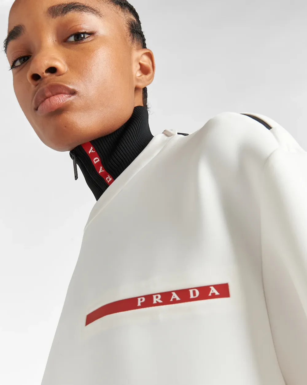 Mujer Prada ROPA^Sudadera De Cuello Redondo De Doble Punto