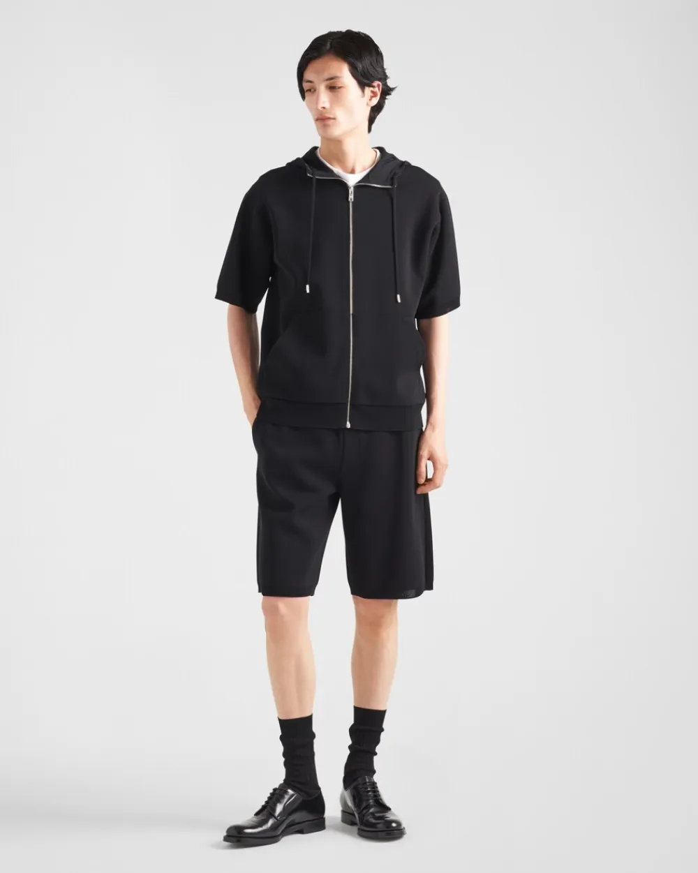 Hombre Prada TEJIDOS DE PUNTO^Sudadera De Punto De Algodón Y Viscosa Con Capucha