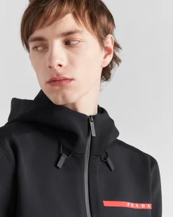 Hombre Prada ROPA^Sudadera En Piqué Técnico Con Capucha