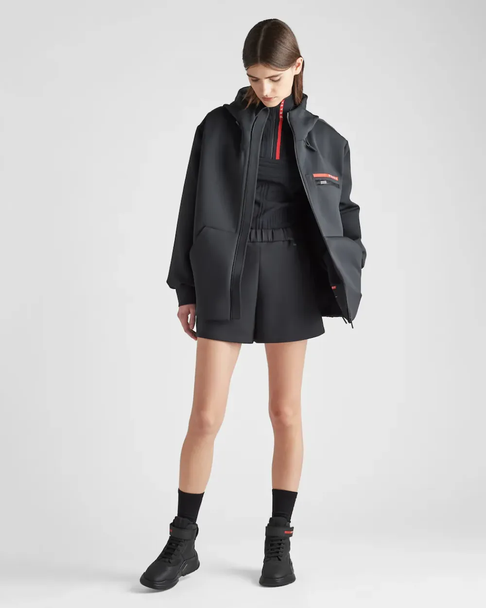 Mujer Prada ROPA^Sudadera Extragrande Tejido Técnico Reciclado