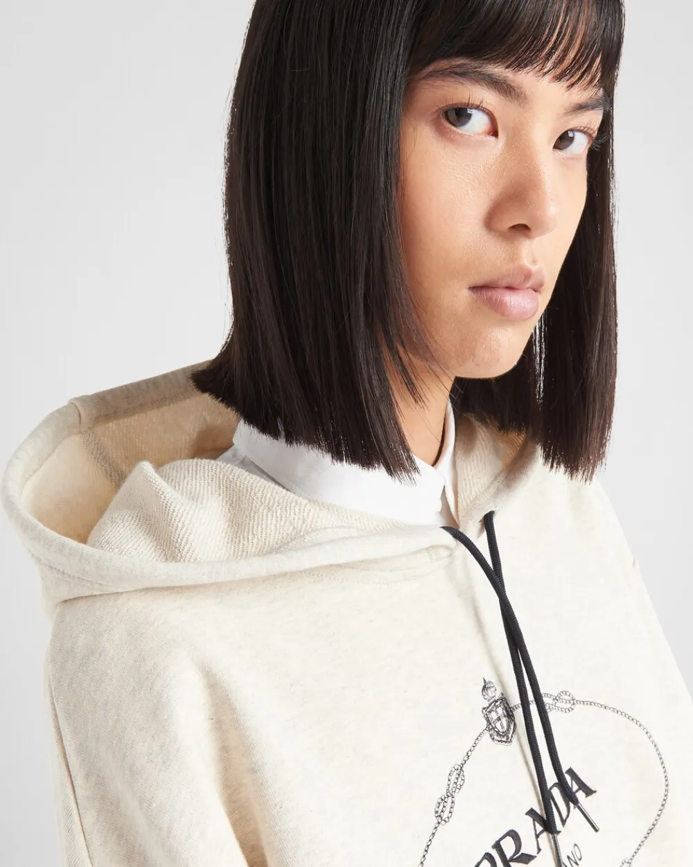 Mujer Prada CAMISETAS Y SUDADERAS^Sudadera Holgada De Felpa De Algodón