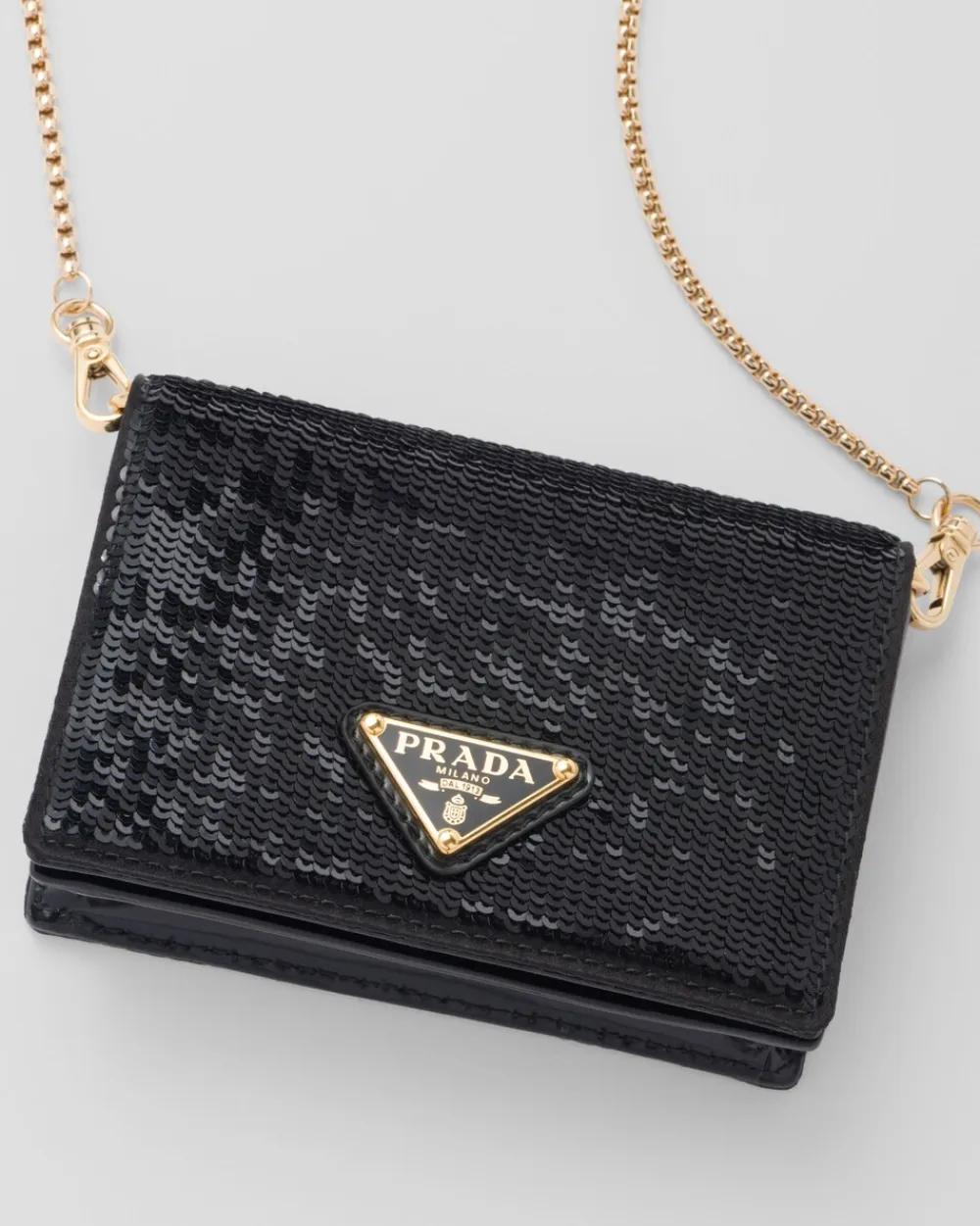 Mujer Prada CARTERAS Y TARJETEROS^Tarjetero Con Bandolera De Lentejuelas