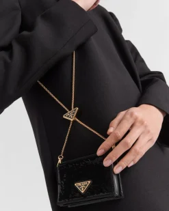 Mujer Prada CARTERAS Y TARJETEROS^Tarjetero Con Bandolera De Lentejuelas