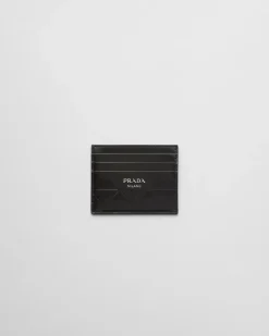 Hombre Prada CARTERAS Y TARJETEROS^Tarjetero De Piel Cepillada