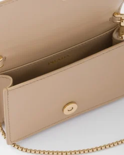 Mujer Prada CARTERAS Y TARJETEROS^Tarjetero De Piel Con Bandolera