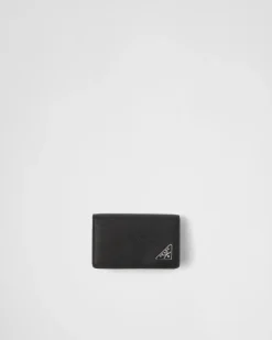 Hombre Prada CARTERAS Y TARJETEROS^Tarjetero De Piel Saffiano