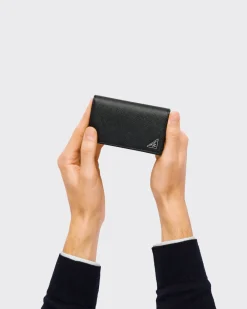 Hombre Prada CARTERAS Y TARJETEROS^Tarjetero De Piel Saffiano