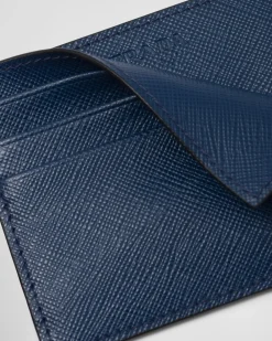 Hombre Prada CARTERAS Y TARJETEROS^Tarjetero De Piel Saffiano