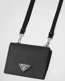 Hombre Prada CARTERAS Y TARJETEROS^Tarjetero De Piel Saffiano