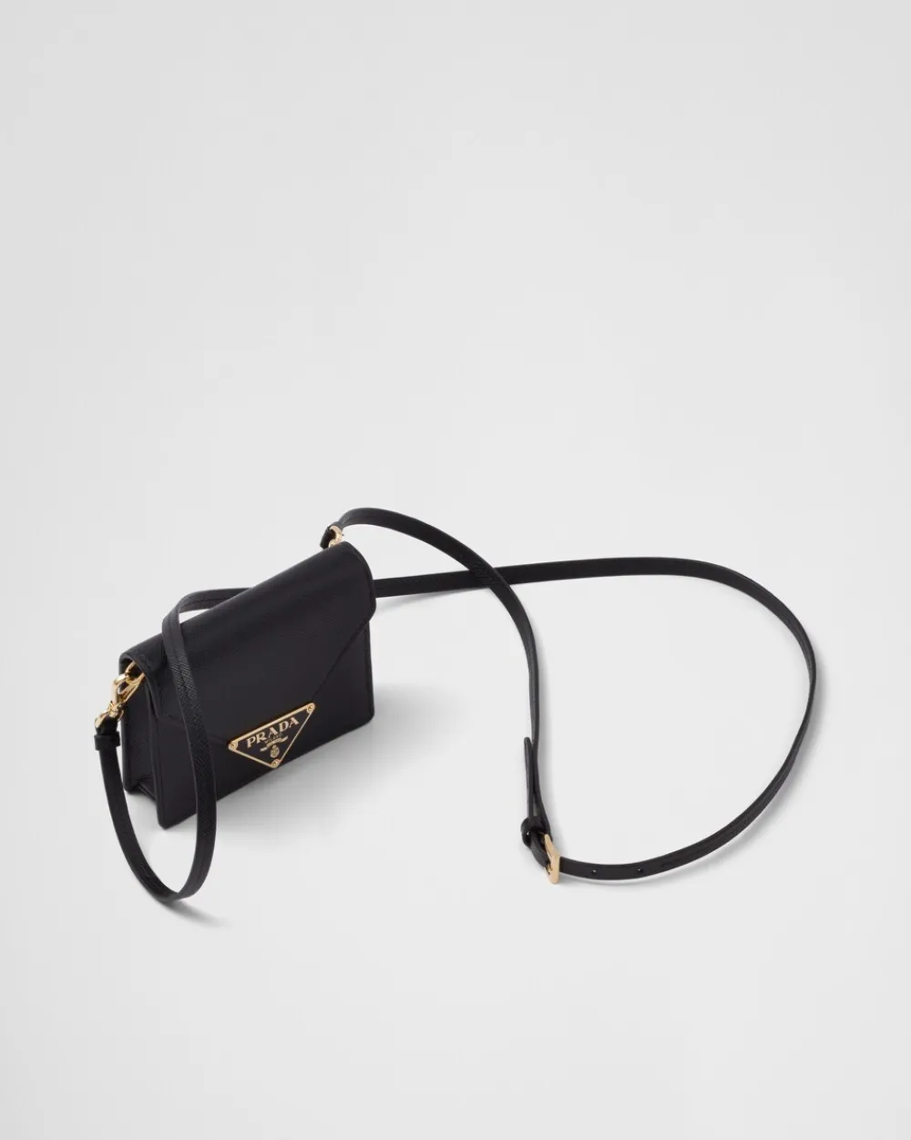 Mujer Prada CARTERAS Y TARJETEROS^Tarjetero De Piel Saffiano Con Bandolera