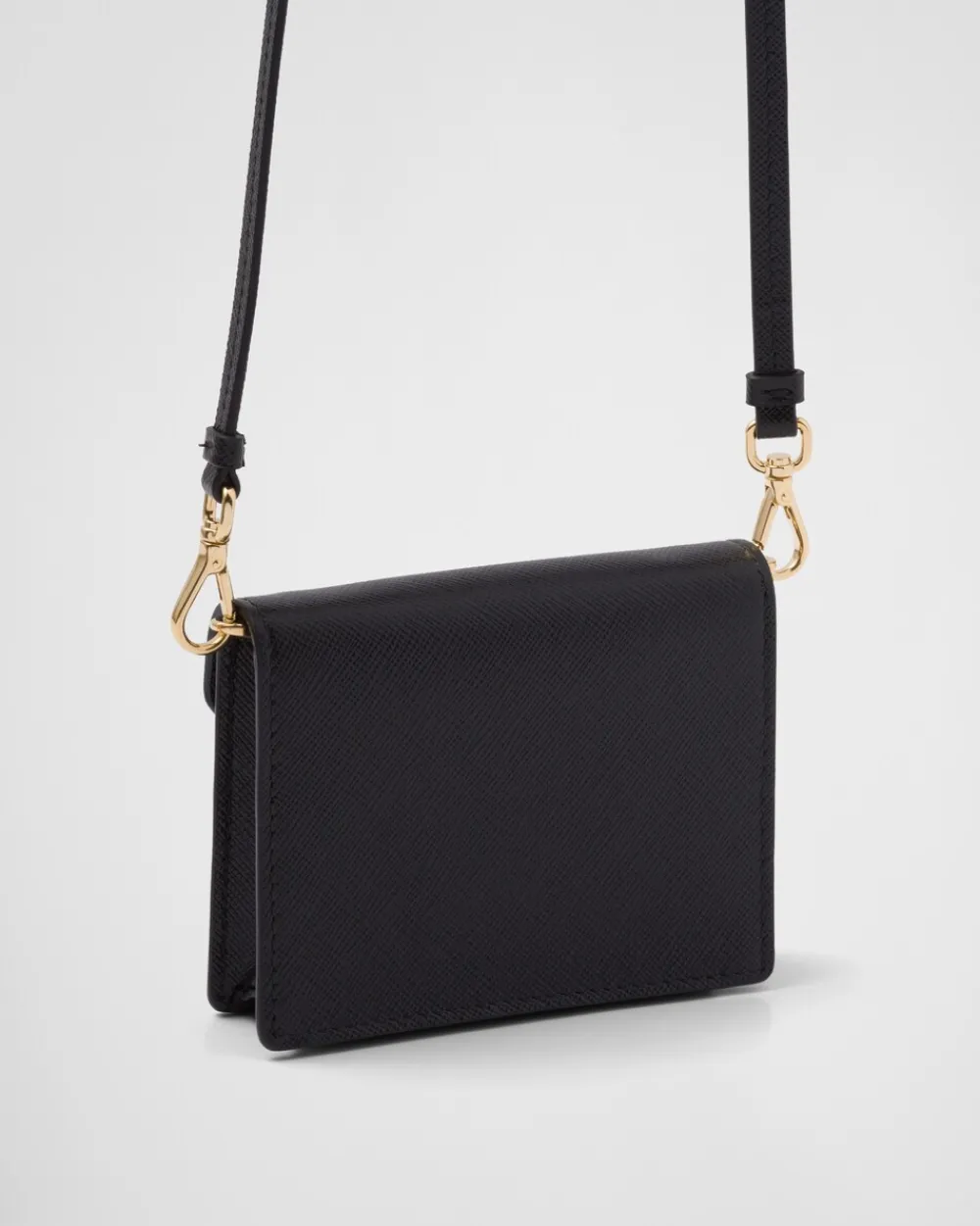 Mujer Prada CARTERAS Y TARJETEROS^Tarjetero De Piel Saffiano Con Bandolera