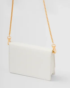 Mujer Prada CARTERAS Y TARJETEROS^Tarjetero De Piel Saffiano Con Bandolera