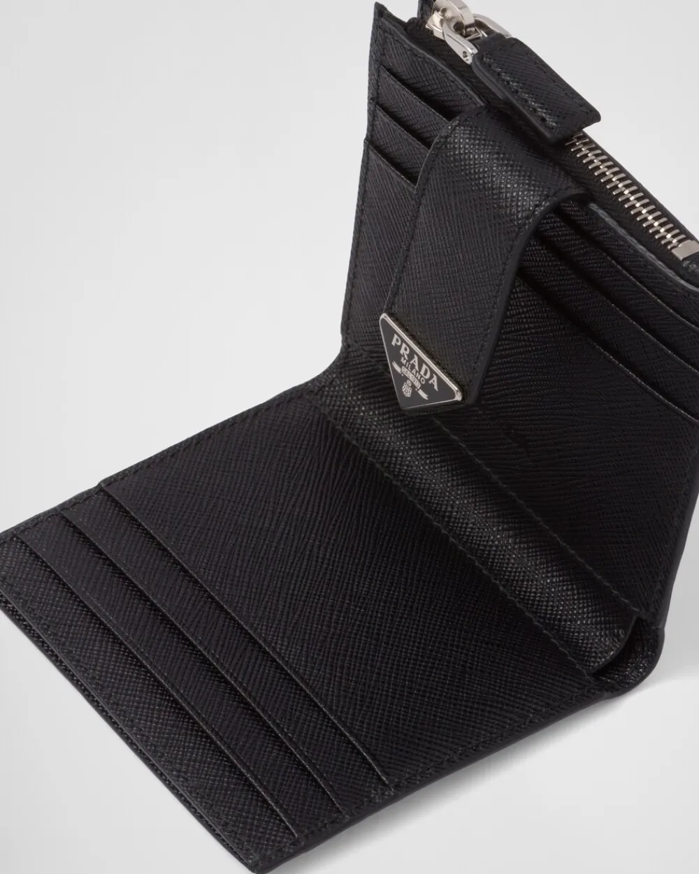 Hombre Prada CARTERAS Y TARJETEROS^Tarjetero De Piel Y Piel Saffiano