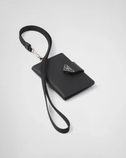 Hombre Prada CARTERAS Y TARJETEROS^Tarjetero De Piel Y Piel Saffiano