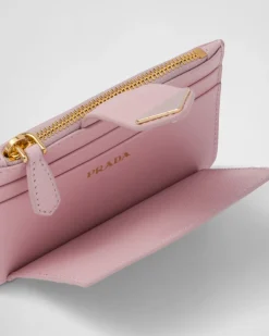 Mujer Prada CARTERAS Y TARJETEROS^Tarjetero De Piel Y Saffiano