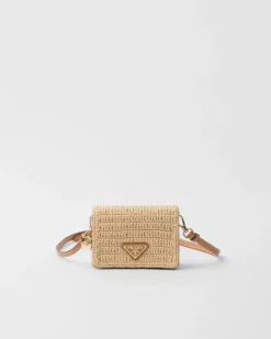 Mujer Prada CARTERAS Y TARJETEROS^Tarjetero De Tejido Trenzado Con Bandolera