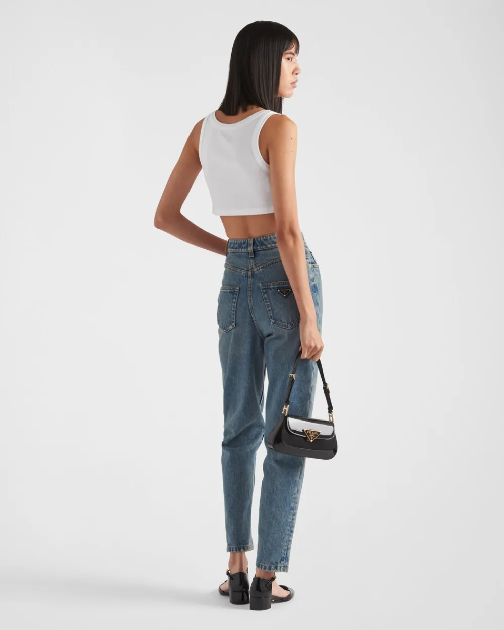 Mujer Prada CAMISETAS Y SUDADERAS^Top Bordado De Punto Acanalado