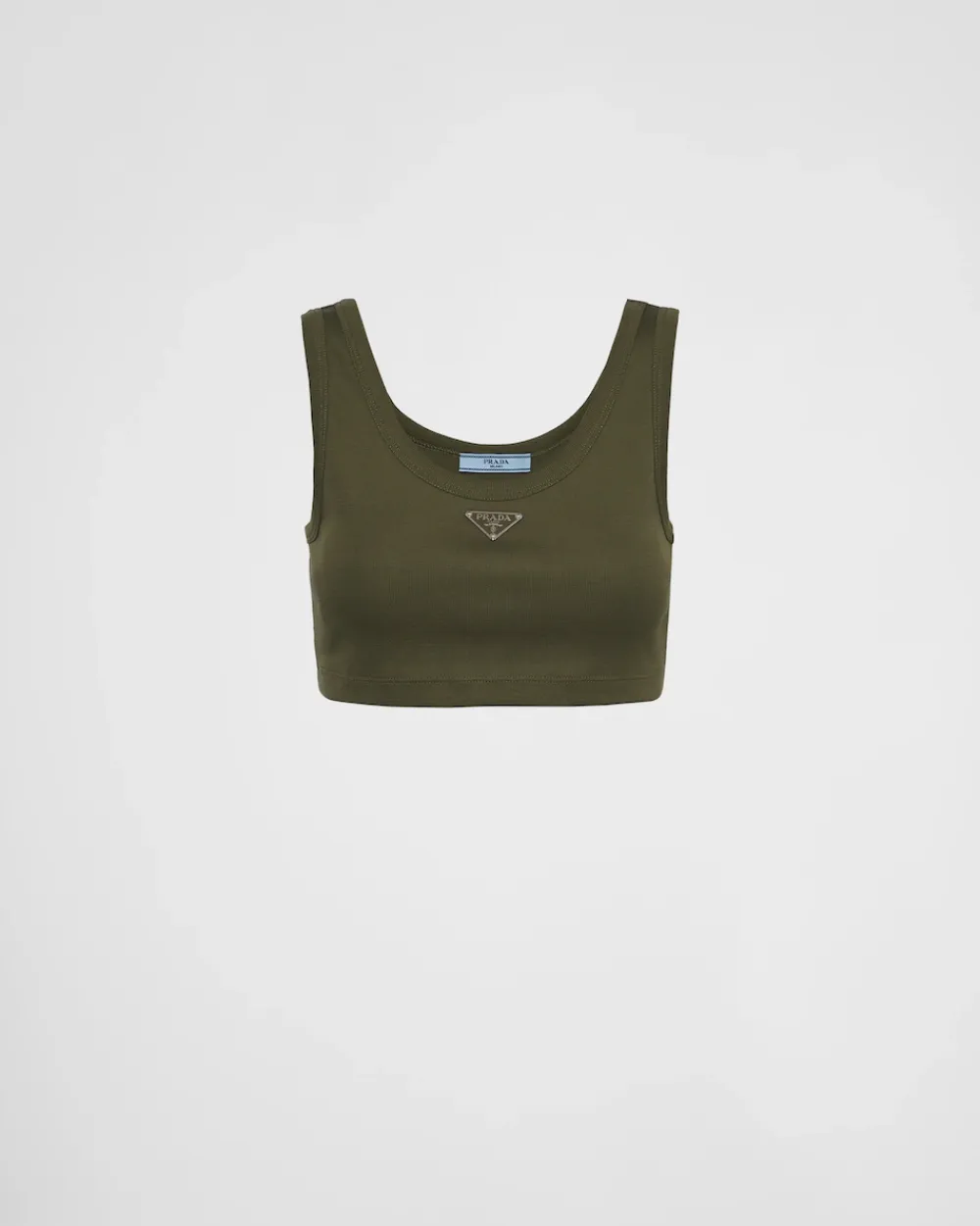 Mujer Prada CAMISETAS Y SUDADERAS^Top Corto De Punto Acanalado