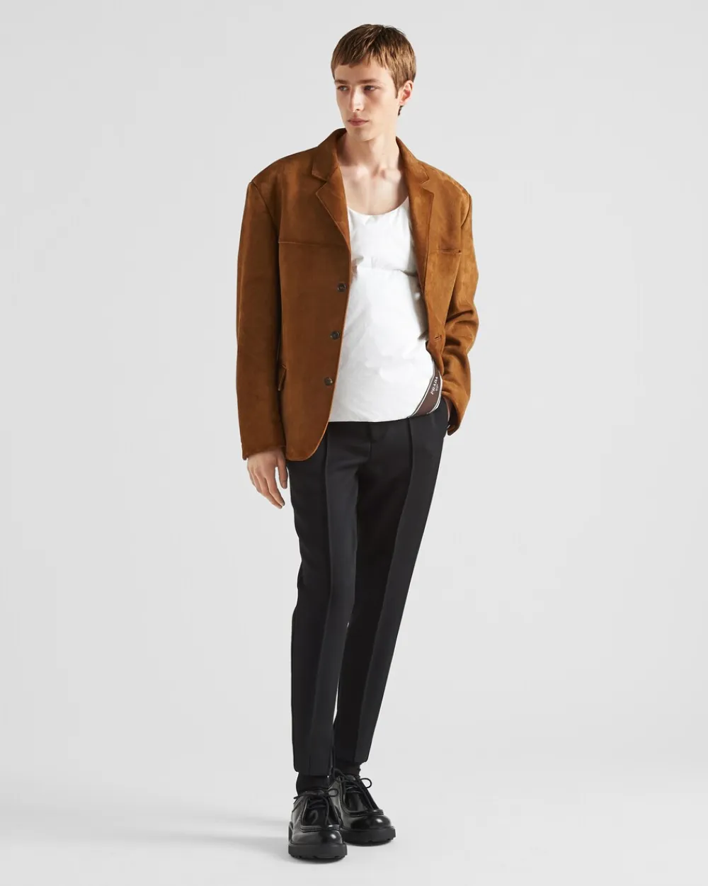Hombre Prada CAMISETAS Y POLOS|ROPA DE ABRIGO^Top De Algodón Acolchado