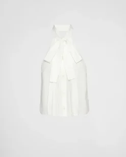 Mujer Prada CAMISAS Y TOPS^Top De Crepé De China Y Jacquard