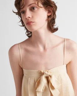 Mujer Prada CAMISAS Y TOPS^Top De Crepé De China Y Jacquard