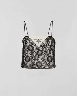 Mujer Prada CAMISAS Y TOPS^Top De Encaje