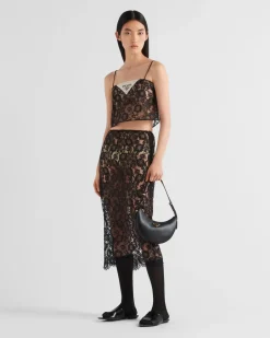 Mujer Prada CAMISAS Y TOPS^Top De Encaje