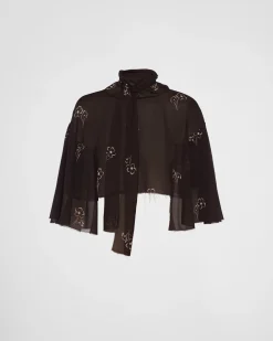 Mujer Prada CAMISAS Y TOPS^Top De Georgette Estampado