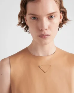 Mujer Prada ROPA DE PIEL^Top De Napa Elástica