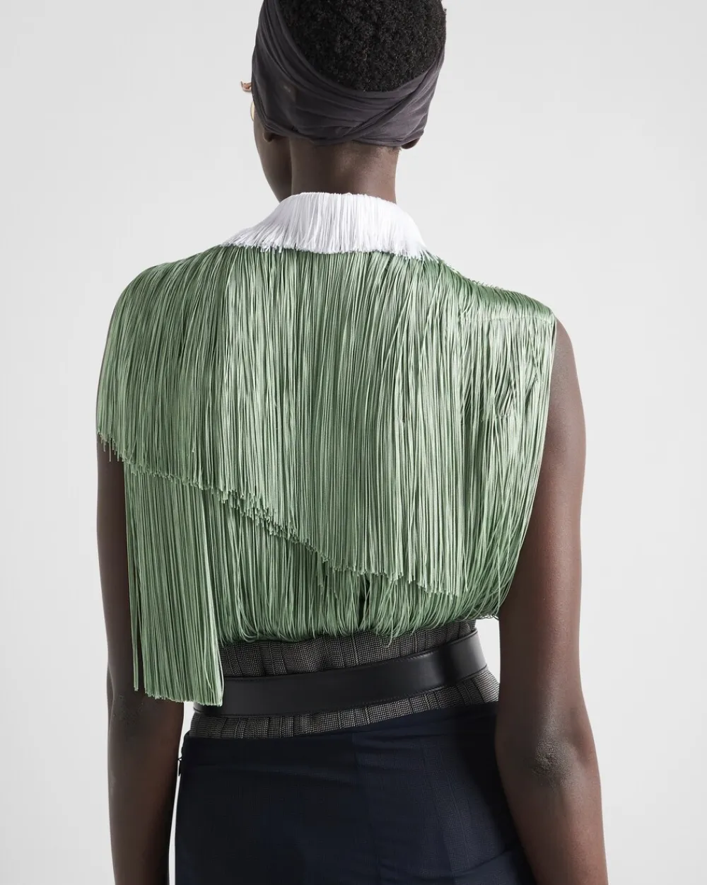 Mujer Prada CAMISAS Y TOPS^Top De Organza Con Flecos