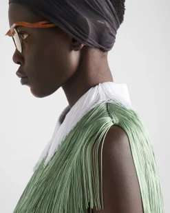 Mujer Prada CAMISAS Y TOPS^Top De Organza Con Flecos