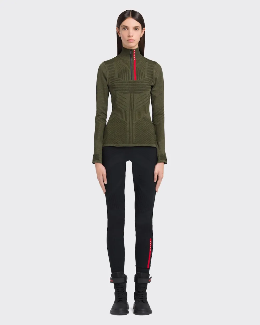 Mujer Prada ROPA^Top Deportivo Piqué Y Re-nylon Técnico Reciclado