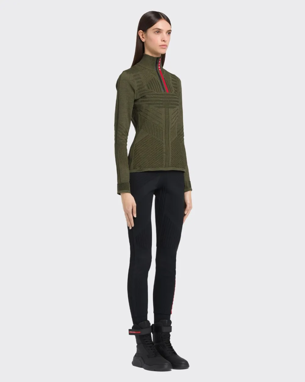 Mujer Prada ROPA^Top Deportivo Piqué Y Re-nylon Técnico Reciclado