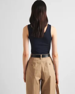 Mujer Prada CAMISETAS Y SUDADERAS^Top De Punto Acanalado