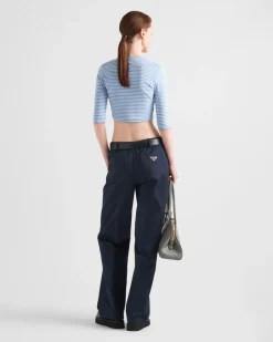 Mujer Prada CAMISETAS Y SUDADERAS^Top De Punto A Rayas