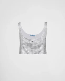 Mujer Prada CAMISETAS Y SUDADERAS^Top De Punto Bordado