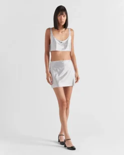 Mujer Prada CAMISETAS Y SUDADERAS^Top De Punto Bordado