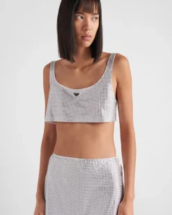 Mujer Prada CAMISETAS Y SUDADERAS^Top De Punto Bordado