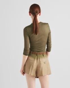 Mujer Prada CAMISETAS Y SUDADERAS^Top De Punto De Seda