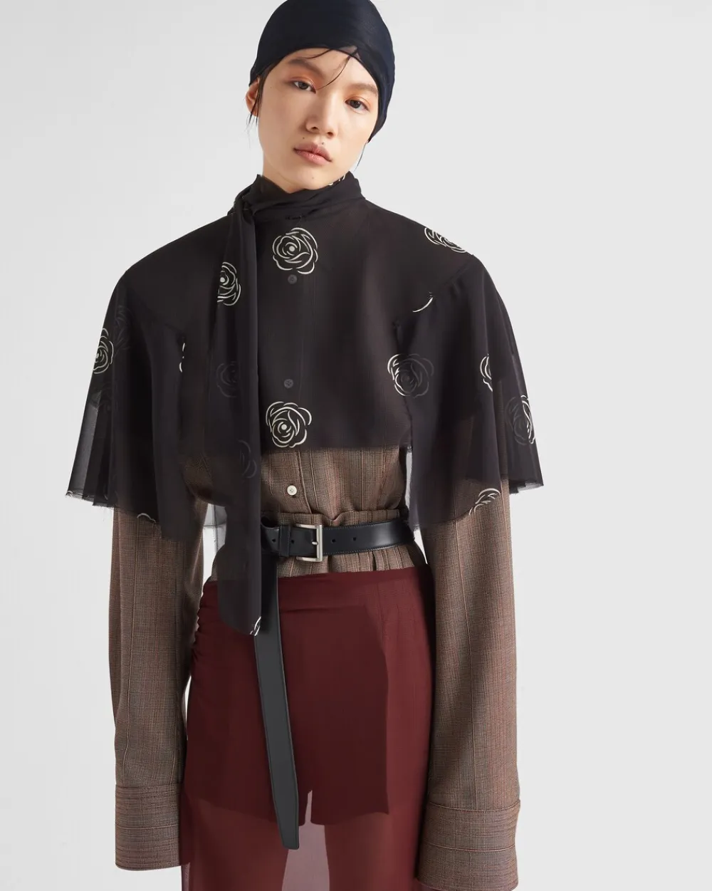 Mujer Prada CAMISAS Y TOPS^Top De Seda Estampada