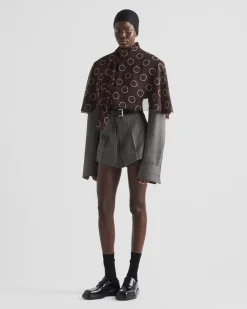 Mujer Prada CAMISAS Y TOPS^Top De Seda Estampada