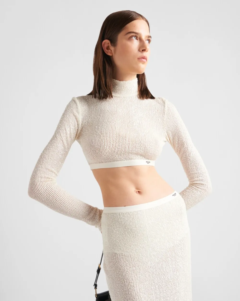 Mujer Prada CAMISETAS Y SUDADERAS^Top Elástico De Lentejuelas