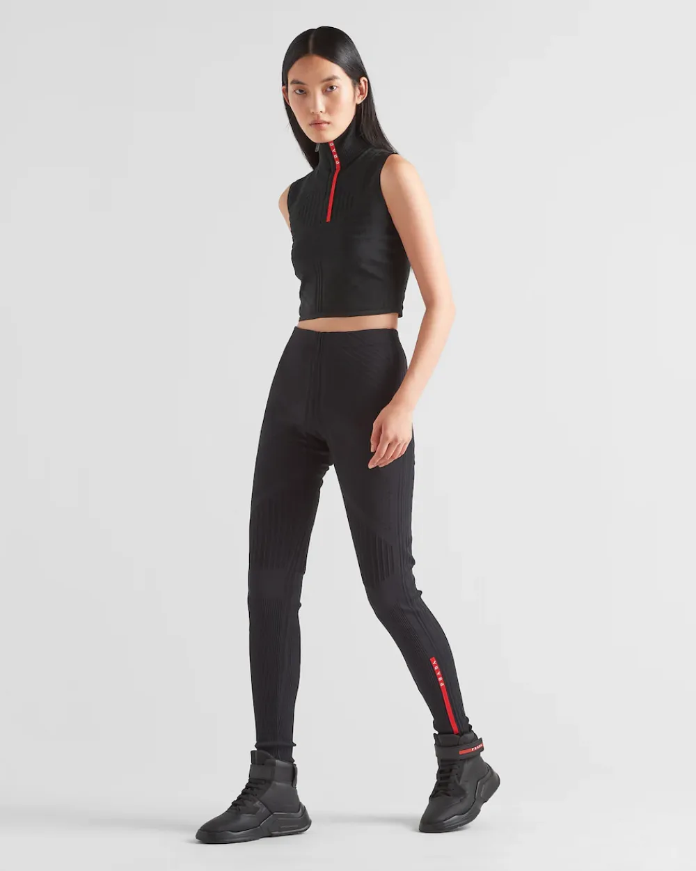 Mujer Prada ROPA^Top Sin Mangas De Piqué Y Re-nylon Técnico