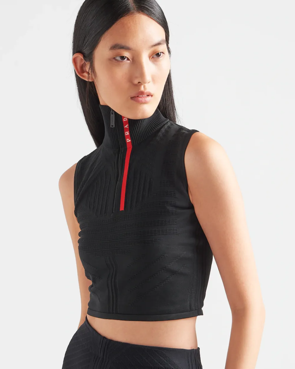 Mujer Prada ROPA^Top Sin Mangas De Piqué Y Re-nylon Técnico