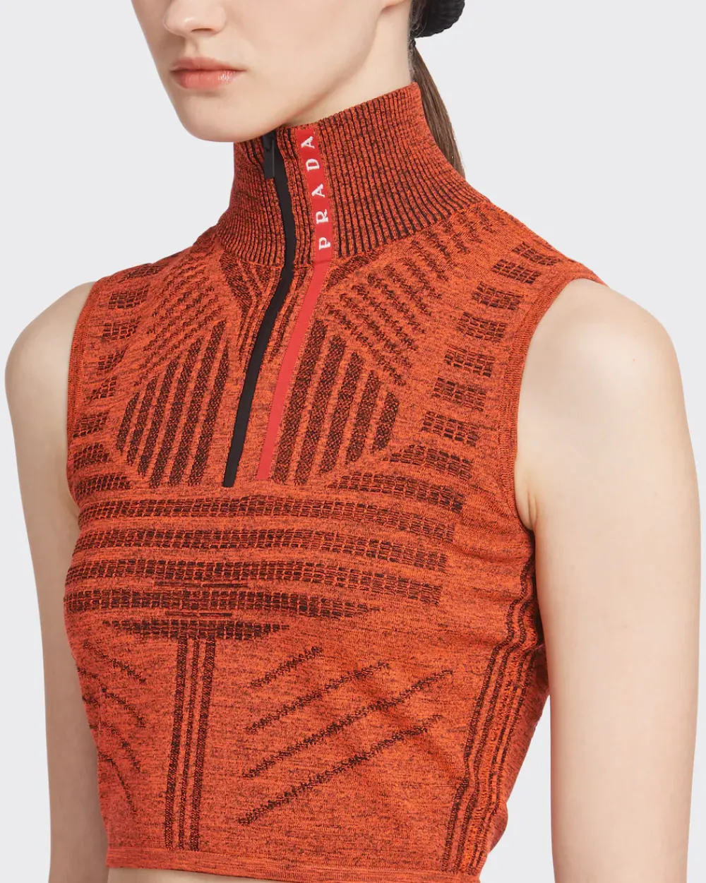 Mujer Prada ROPA^Top Sin Mangas En Piqué Y Re-nylon Tec Rec