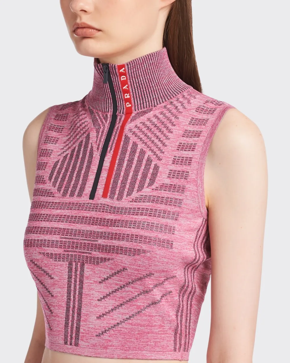 Mujer Prada ROPA^Top Sin Mangas En Piqué Y Re-nylon Tec Rec