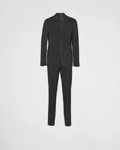Hombre Prada TRAJES^Traje De Lana Y Mohair De Cruzado Simple